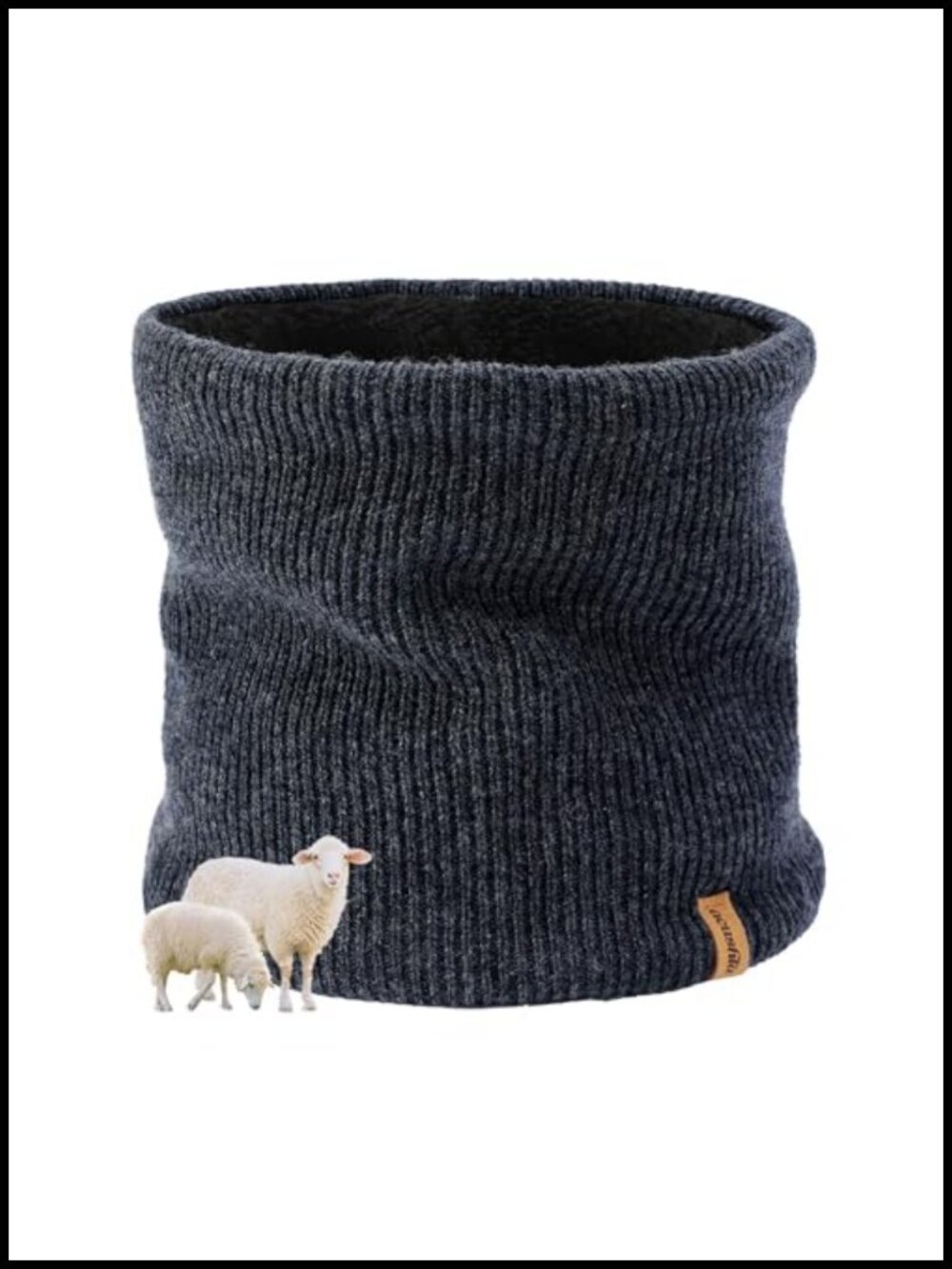 Merino Wool Neck Gaiter Fleece Lined Winter Scarf Ski Face Mask
